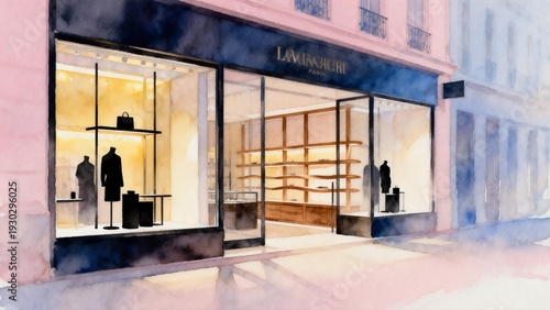 Fashion store exterior with mannequins