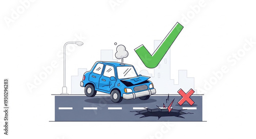 Car Crash Accident Damage Insurance Claim.