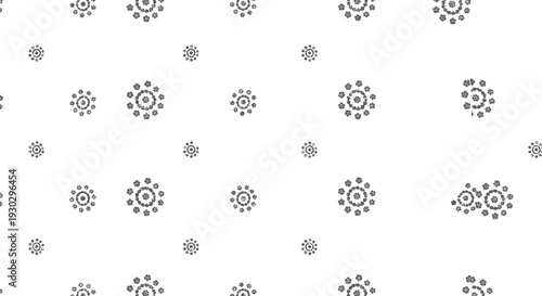 Black and gray snowflakes on white.