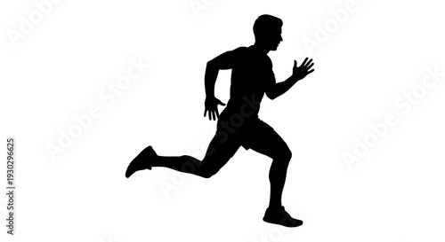 Man Running in Full Sprint Motion.