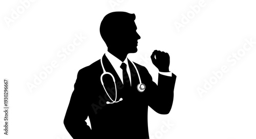 Doctor in a suit with stethoscope.