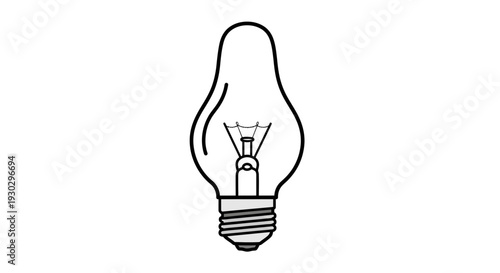 Classic Incandescent Candle Light Bulb, Filament, Screw Base, Isolated on White Background