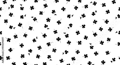 Photos Black Four Leaf Clover Pattern Design.