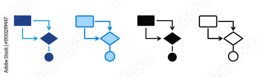 Process Mapping icon sheet multiple style collection