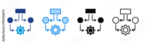 Task Workflow icon sheet multiple style collection
