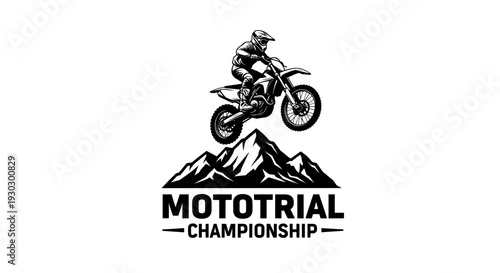 Mototrial championship logo with motorbike
