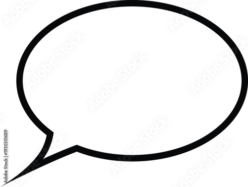 Oval Speech Left Bubble Vector Illustration with Pointy Tail Design
