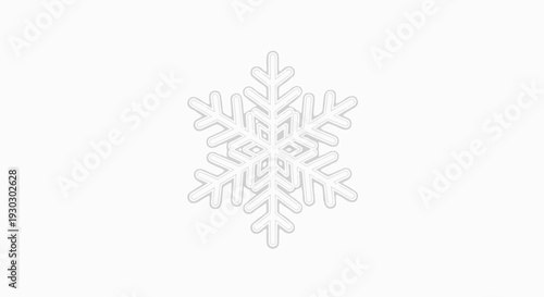 Abstract Snowflake Icon on White Background - Winter Season Symbol