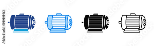 Electric Motor icon sheet multiple style collection
