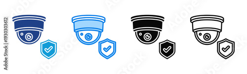 Surveillance Camera icon sheet multiple style collection