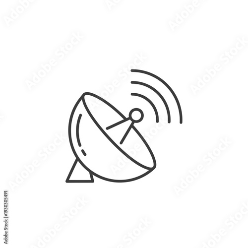 A simple line drawing of a satellite dish