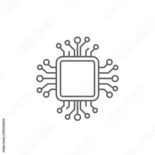 A simple line drawing of a computer chip
