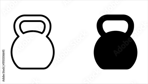 Kettlebell icons. Weight icons. Set of different kettlebells on white background generator