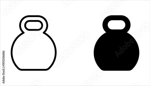 Kettlebell icons. Weight icons. Set of different kettlebells on white background generator