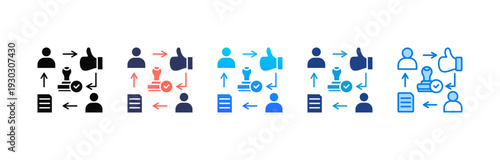 Workflow Approval icon sheet multiple style collection