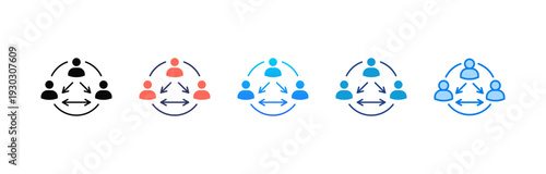 Workflow Coordination icon sheet multiple style collection