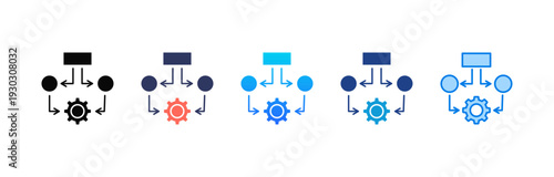 Task Workflow icon sheet multiple style collection