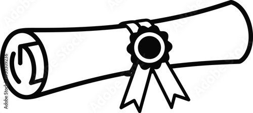 Diploma certificate icon featuring rolled parchment with ribbon seal, graduation education vector illustration designDiploma certificate icon featuring 