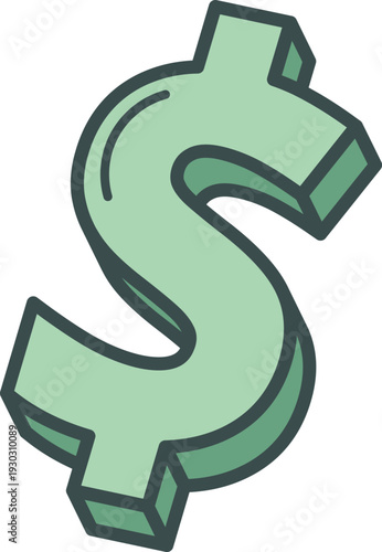 Light green stylized euro icon