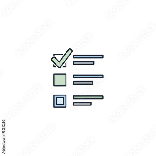 A checklist with a checked box and blank lines