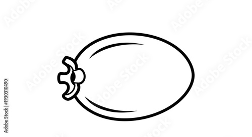 Simple Line Drawing of a Blueberry with Stem and Leaves