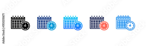 Work Shift Schedule icon sheet multiple style collection