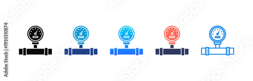 Photos Pressure Gauge icon sheet multiple style collection