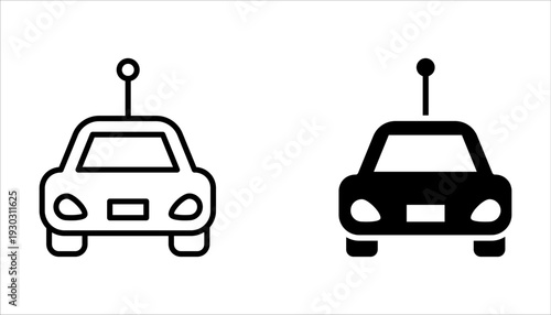 RC car icon set, Remote Control, Racing Cars on white background