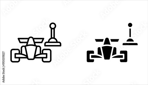 RC car icon set, Remote Control, Racing Cars on white background