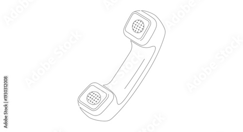 Retro Telephone Handset Icon, Vintage Communication Device, Old Technology Symbol