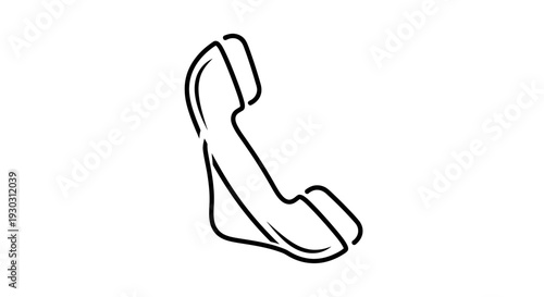 Retro Telephone Handset Icon, Vintage Communication Symbol, Classic Call Receiver Outline