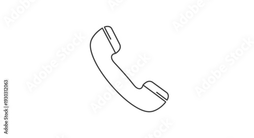 Retro Telephone Handset Icon, Vintage Communication Symbol, Old School Phone Receiver
