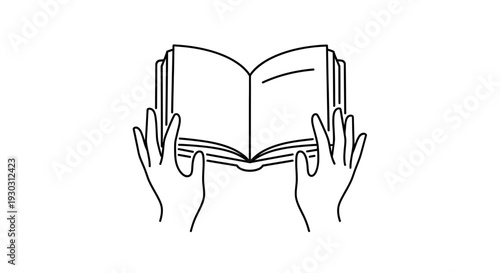 Open Book Held by Hands, Reading, Education, Knowledge, Learning Concept