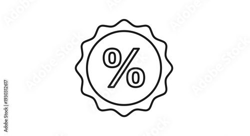 Percentage Discount Icon: Sale, Offer, Price Reduction, Special Deal, Marketing Symbol