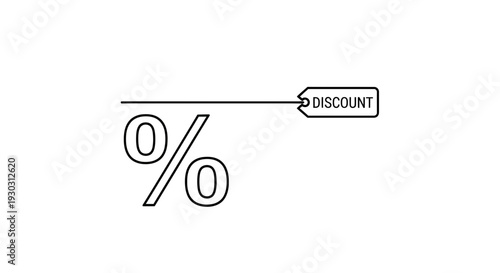 Percentage Symbol with Discount Tag - Concept of Sale, Offer, and Price Reduction