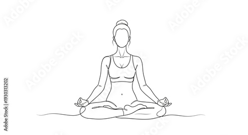 Woman Meditating in Lotus Pose, Yoga and Mindfulness Concept