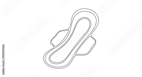 Continuous line drawing of a sanitary pad for feminine hygiene and care