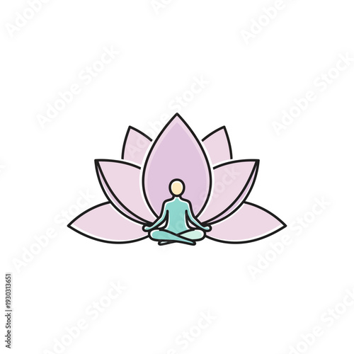 A person meditating in a lotus position