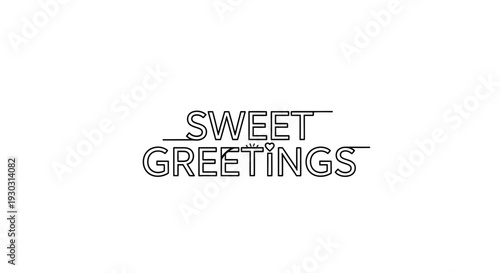 Sweet Greetings Typography - Handwritten Text with Heart Icon