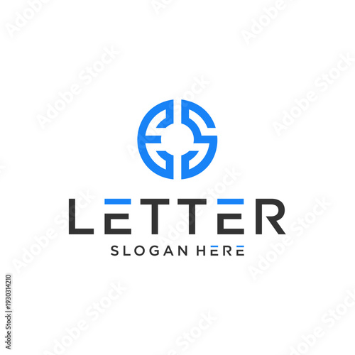 Creative, modern, elegant, trendy, unique, and artistic initial letter ES SE E S icon logo in blue, gray, and white. ES letter icon logo design template. Creative initial SE symbol.
