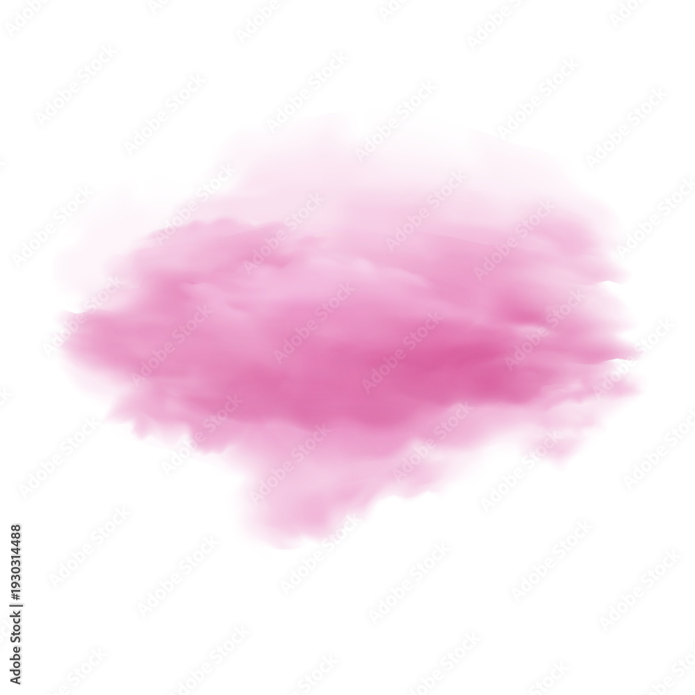 Fototapeta premium Round cotton pink cloud isolated