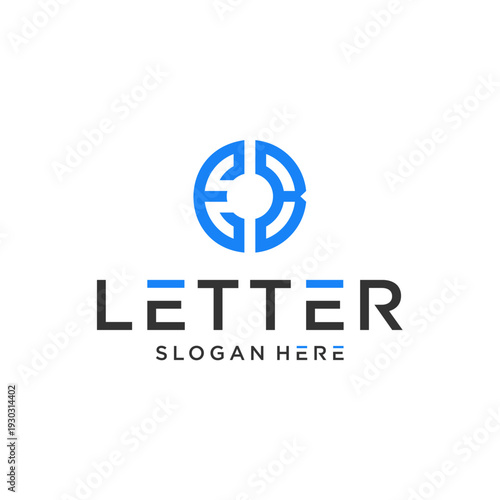 Creative, modern, elegant, trendy, unique, and artistic initial letter EB BE E B icon logo in blue, gray, and white. EB letter icon logo design template. Creative initial BE symbol.