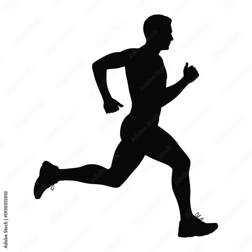 Obraz premium Marathon Finish Line Sprint Vector, Silhouette, Illustration