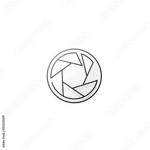 A simple line drawing of a camera shutter