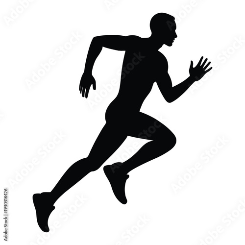 Minimalist Runner Vector, Silhouette, Illustration