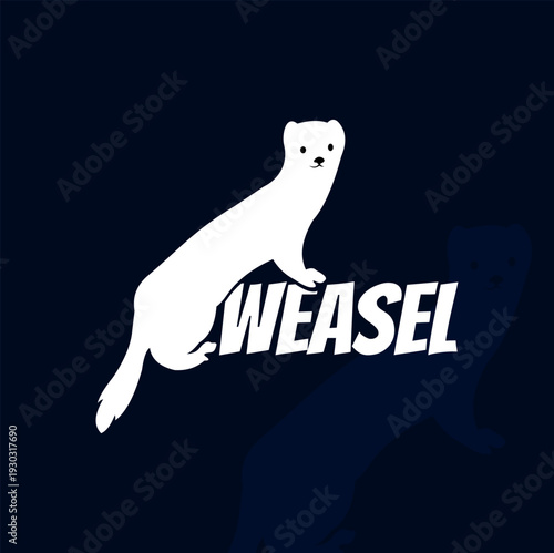 White Weasel Logo Illustration