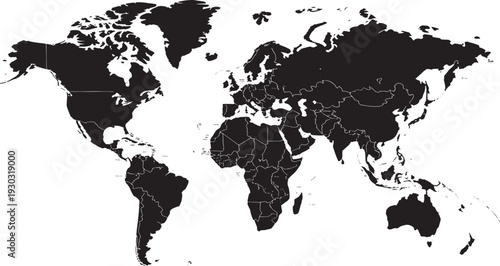 Map black white geography countries