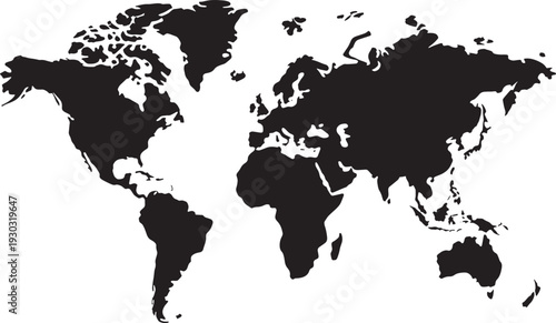 Map silhouette black isolated geography
