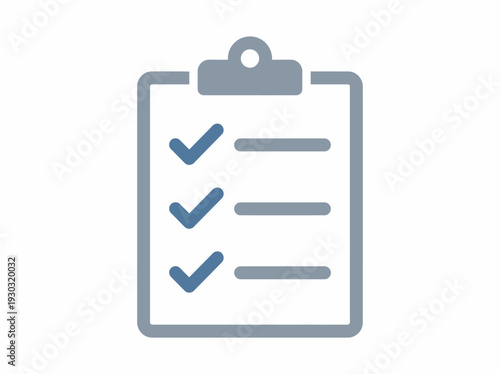 Simple icon of a clipboard with checklist and checkmarks.