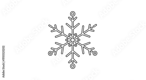 Simple Snowflake Icon Vector Illustration - Winter Season Symbol